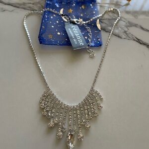 Cezanne Silver Necklace with Sparkling Accents